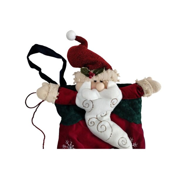 Santa Advent Calendar 28 inch Stocking With Pockets And Snowman Appliqué - Picture 6 of 6